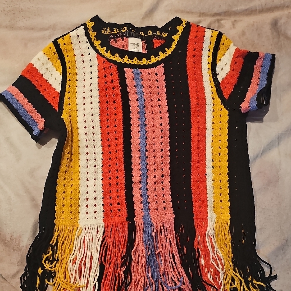 Colorful Striped Kids Crochet Top